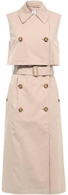 (W) Burberry Dress Tanpa Lengan Midi Slim Fit Light Khaki 80710471 Order (W) Burberry Dress Tanpa Lengan Midi Slim Fit Light Khaki 80710471