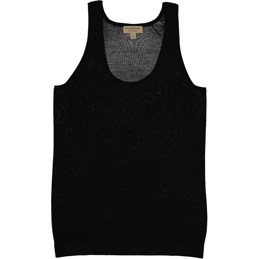(Women) Burberry  Sleeveless Round Neck Tank Top in Black. 40716751