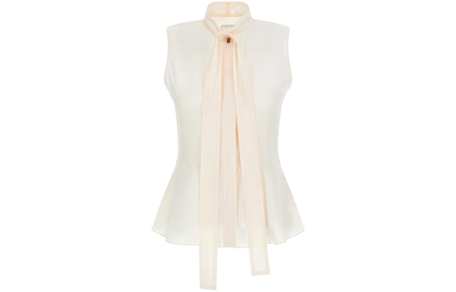 (Women) Burberry  Sleeveless Single-Breasted Shirt in Off-White. 80520411 圖 2