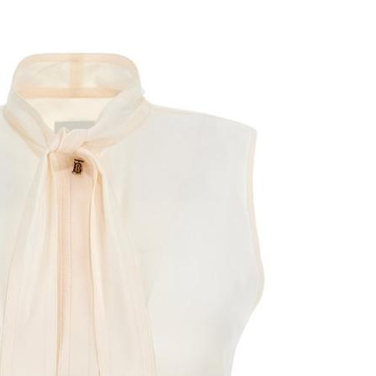 (Women) Burberry  Sleeveless Single-Breasted Shirt in Off-White. 80520411 圖 5