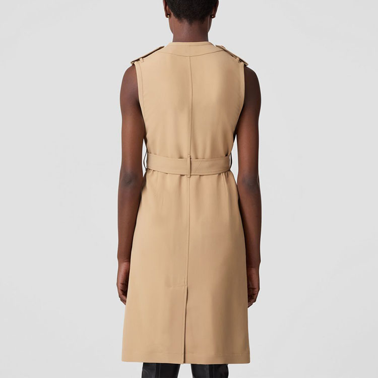 (Women) Burberry  Sleeveless V-Neck Belted Trench Dress Soft Beige. 80554581 圖 4