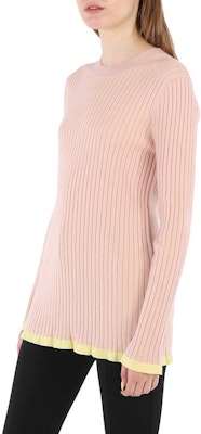 (Women) Burberry Slim Fit Cashmere Knit Pullover Sweater Pink Long Sleeve. 80015001 Details for (Women) Burberry Slim Fit Cashmere Knit Pullover Sweater Pink Long Sleeve. 80015001
