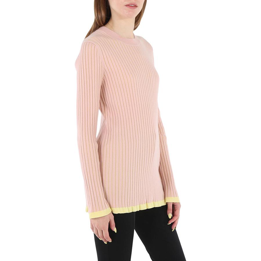 Sizing (Women) Burberry  Slim Fit Cashmere Knit Pullover Sweater Pink Long Sleeve. 80015001