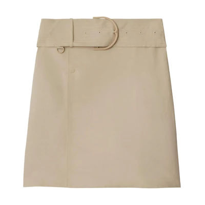 (Women) Burberry Slim Fit Casual Midi Dress in Solid Beige. 80874821