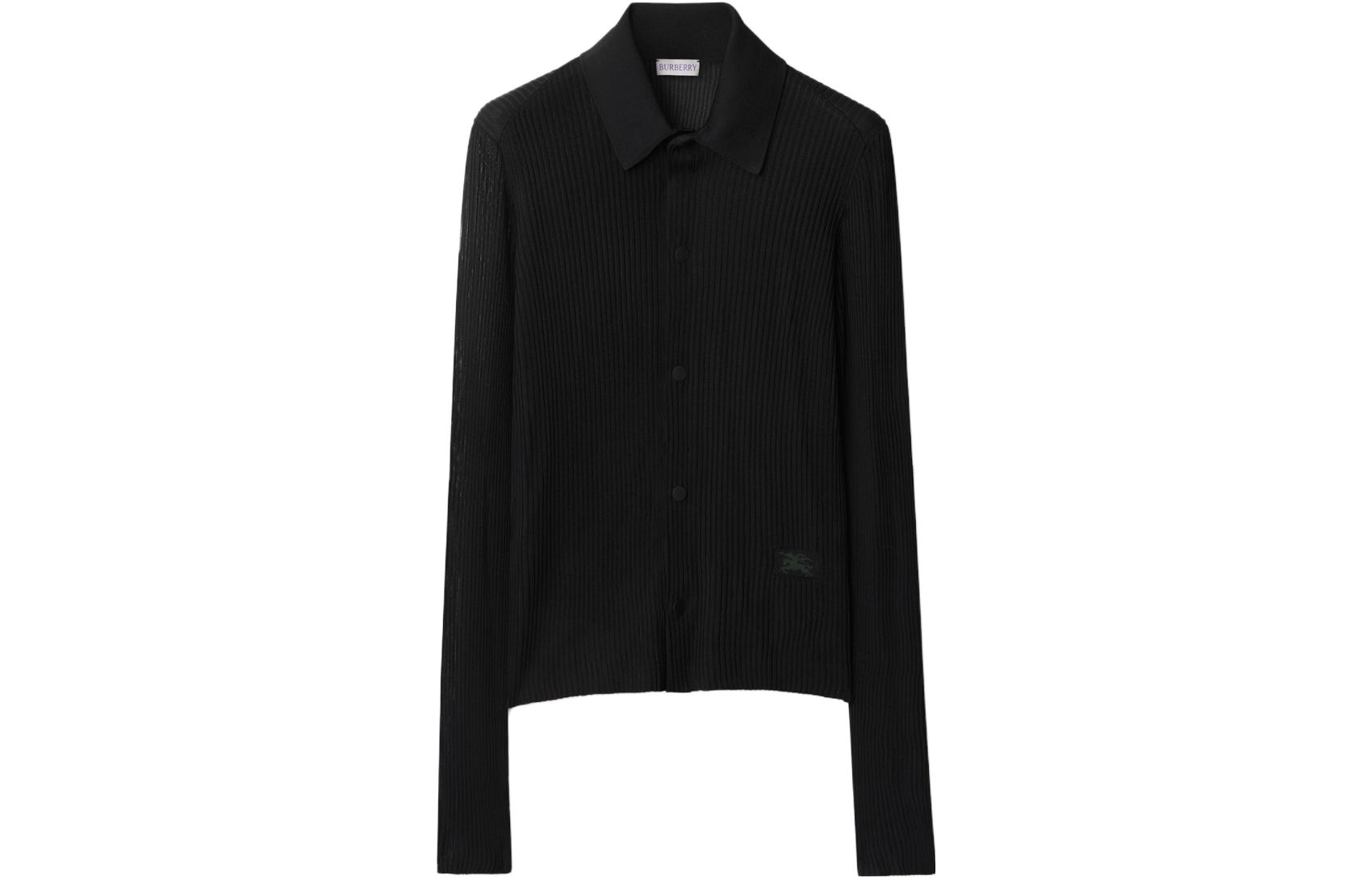 (Women) Burberry  Slim Fit Long Sleeve Shirt Black 80826871