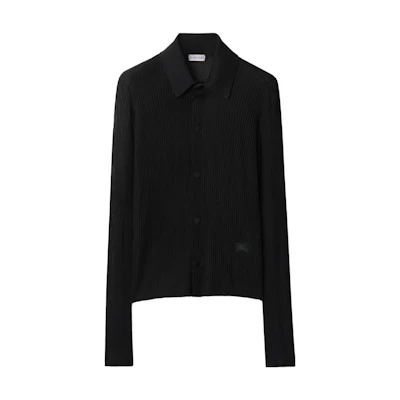 (Women) Burberry Slim Fit Long Sleeve Shirt Black 80826871