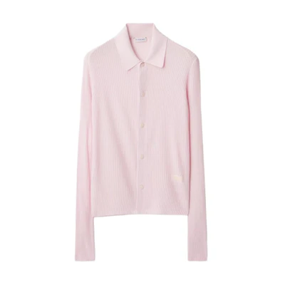 (Women) Burberry Slim Fit Single-Breasted Knit Cardigan Dusty Pink SS24 80809041