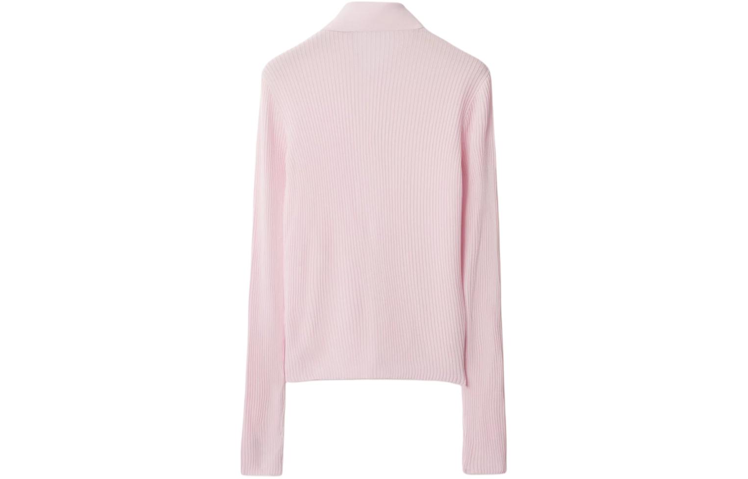 Lookbook (W) Burberry Kardigan Slim Fit Berbutang Tunggal Rajut Dusty Pink SS24 80809041