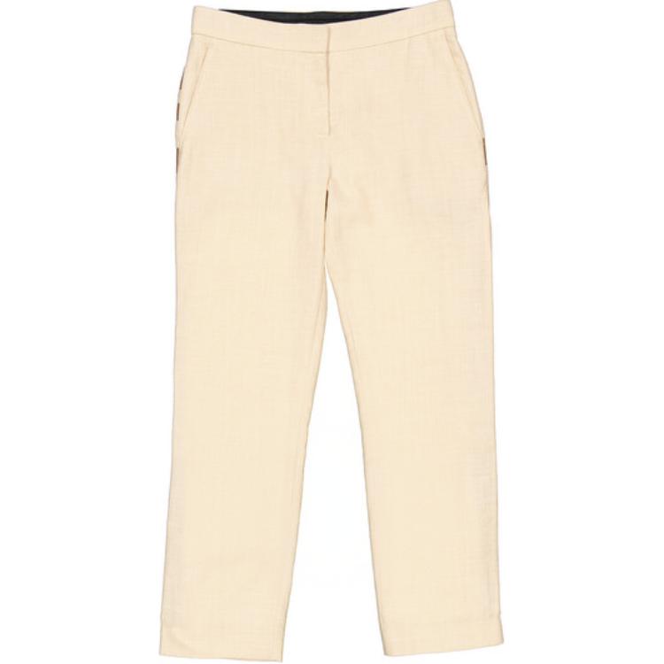 (Women) Burberry  Slim Fit Striped Zip Casual Pants Beige. 80168931