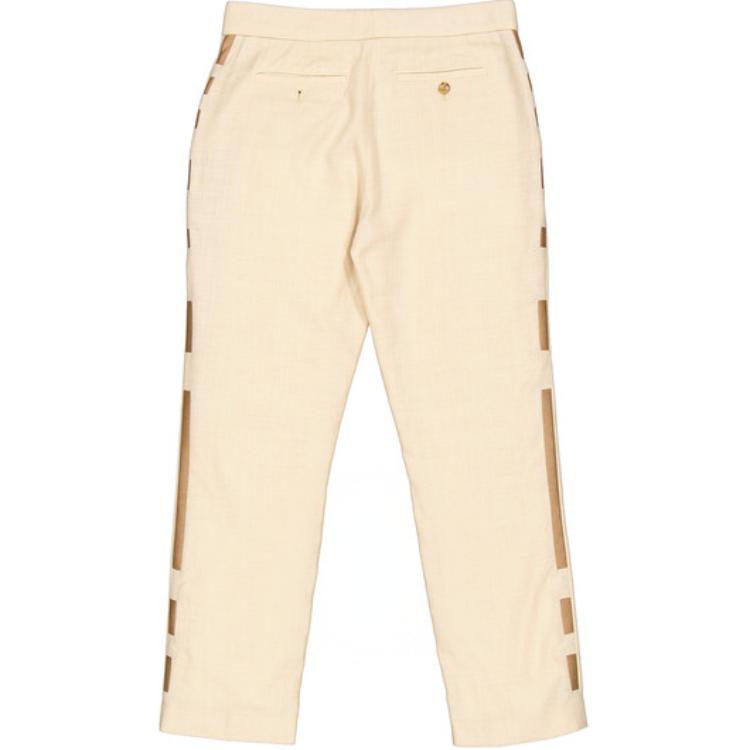 Lookbook (W) バーバリー スリムフィット ストライプ ジップ カジュアルパンツ ベージュ 80168931