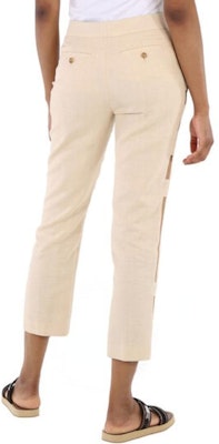 (W) バーバリー スリムフィット ストライプ ジップ カジュアルパンツ ベージュ 80168931 Purchase (W) バーバリー スリムフィット ストライプ ジップ カジュアルパンツ ベージュ 80168931