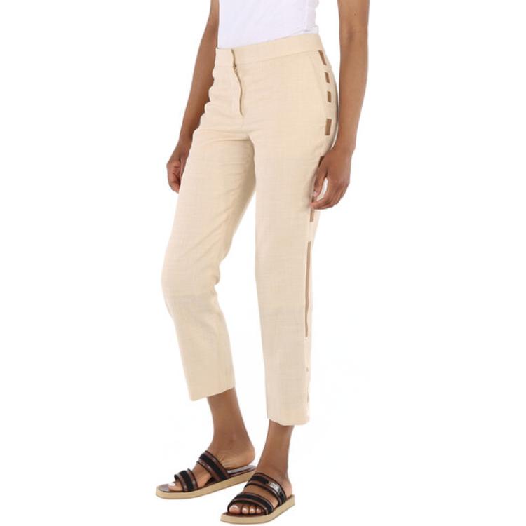 Sizing (W) バーバリー スリムフィット ストライプ ジップ カジュアルパンツ ベージュ 80168931