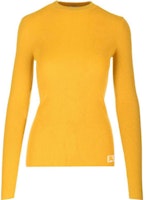 (Women) Burberry Slim Fit Yellow Wool Ribbed Crew Neck Sweater. 8077681 (Women) Burberry Slim Fit Yellow Wool Ribbed Crew Neck Sweater. 8077681