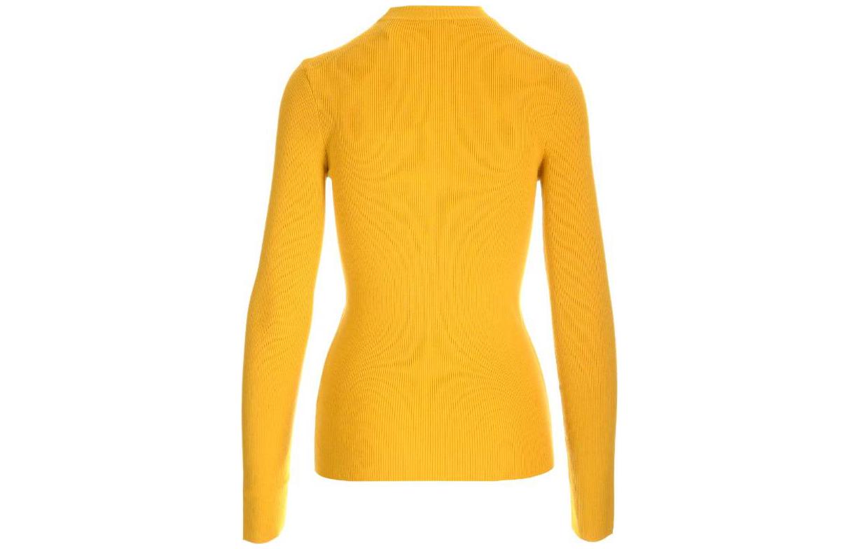 Lookbook (W) Burberry Slim Fit Kuning Wool Leher Bulat Sweater Ribbed. 8077681