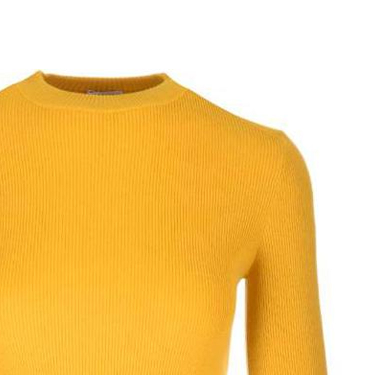 Purchase (W) Burberry Slim Fit Kuning Wool Leher Bulat Sweater Ribbed. 8077681