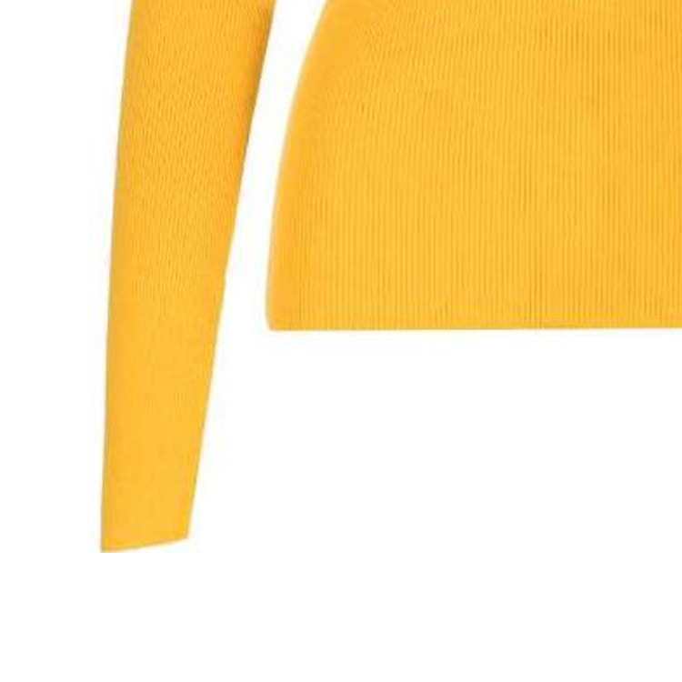 Sizing (W) Burberry Slim Fit Kuning Wool Leher Bulat Sweater Ribbed. 8077681