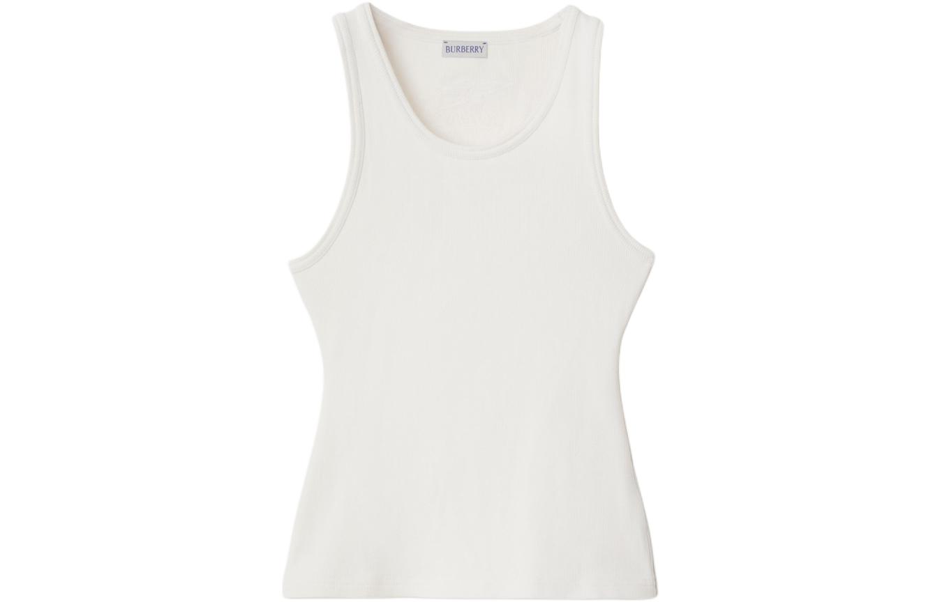 Order (W) Burberry Slim Knit Tank Top Logo Patch Warna Salt Crystal. 80882821