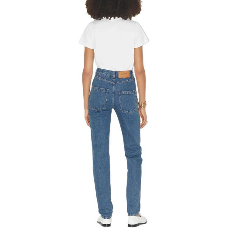 Purchase (W) 博柏利修身直筒高腰牛仔裤 蓝色 80669411