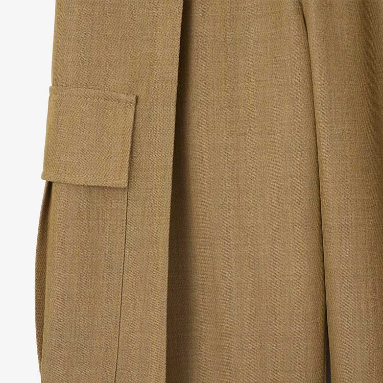 (Women) Burberry  Solid Beige Casual Cargo Pants with Zipper Pockets. 80928181 圖 6