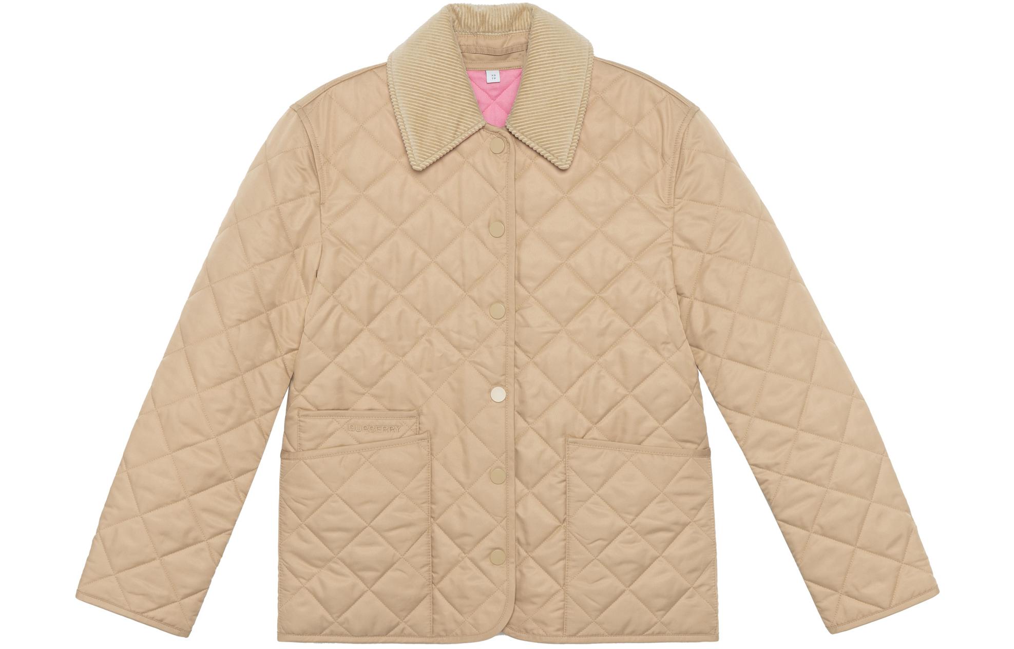 (Women) Burberry  Solid Beige Single-Breasted Long-Sleeve Jacket. 80545561