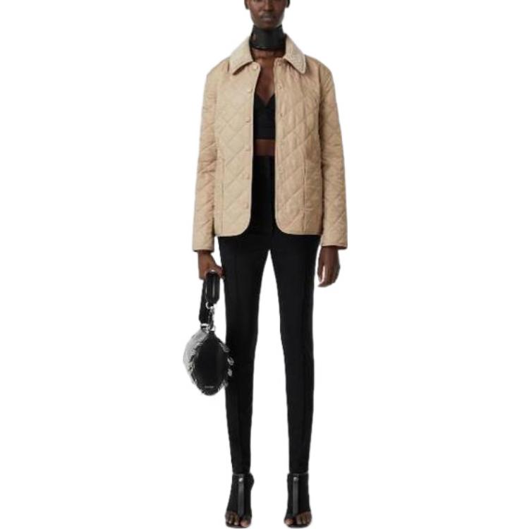 (Women) Burberry  Solid Beige Single-Breasted Long-Sleeve Jacket. 80545561 圖 4
