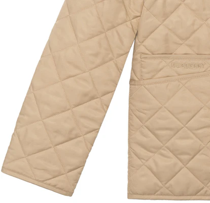 (W) Burberry Jaket Lengan Panjang Single-Breasted Warna Beige Solid. 80545561 Details for (W) Burberry Jaket Lengan Panjang Single-Breasted Warna Beige Solid. 80545561