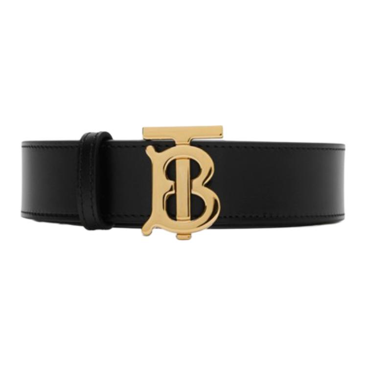 (Women) Burberry  Solid Black Leather Belt with Plaque Buckle 3cm. 80718341 圖 2