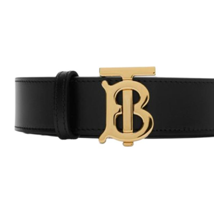 (Women) Burberry  Solid Black Leather Belt with Plaque Buckle 3cm. 80718341 圖 4
