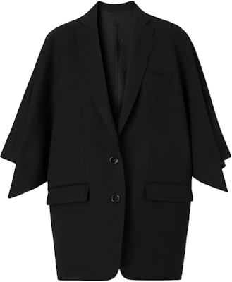 (W) バーバリー ソリッドブラック ショールスリーブ スーツジャケット SS22コレクション 80545041 Order (W) バーバリー ソリッドブラック ショールスリーブ スーツジャケット SS22コレクション 80545041