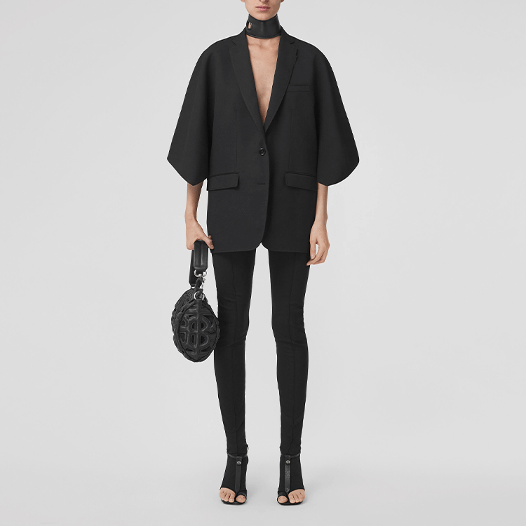 (Women) Burberry  Solid Black Shawl Sleeve Suit Jacket SS22 Collection. 80545041 圖 3