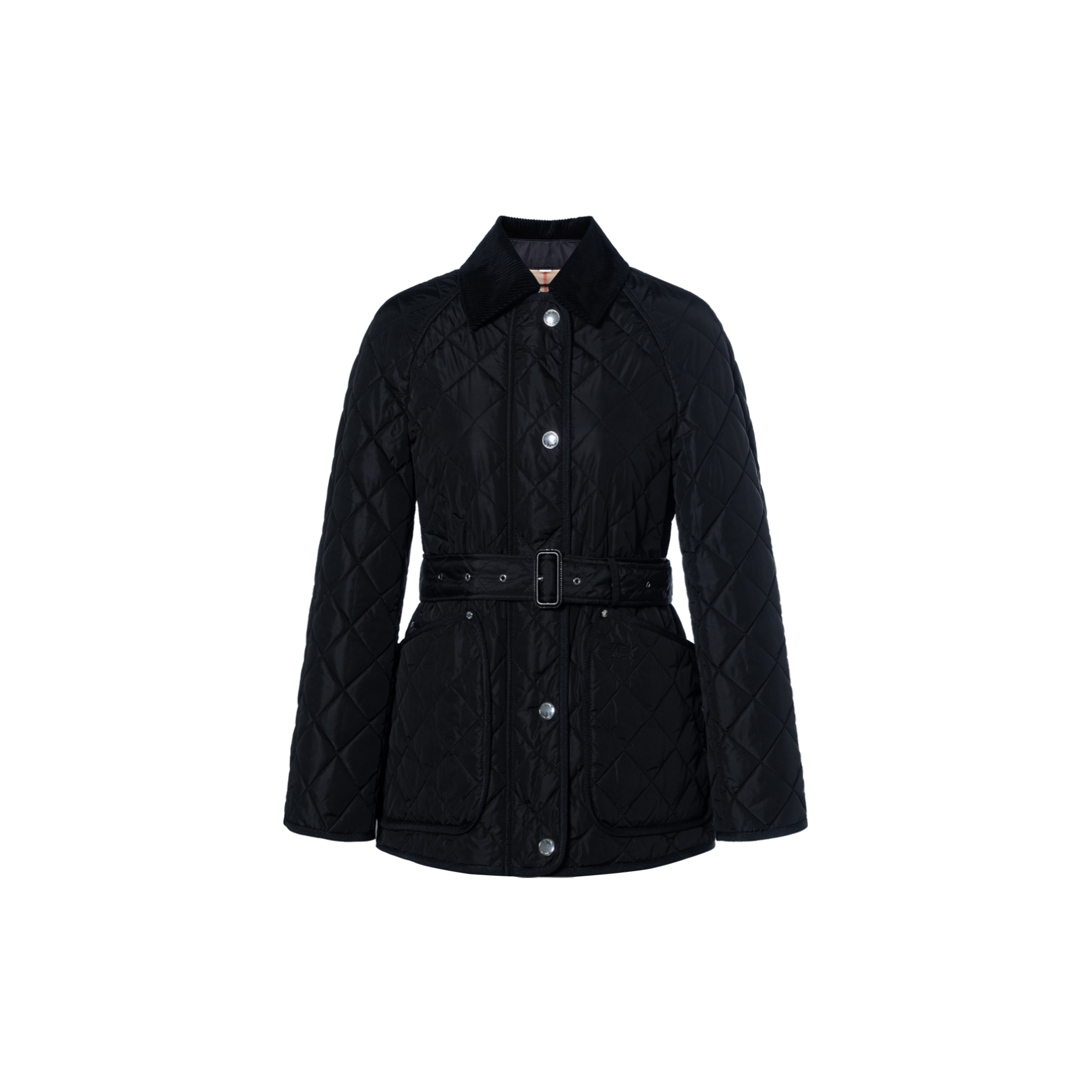 (Women) Burberry  Solid Black Single-Breasted Long Sleeve Jacket Coat. 80718431