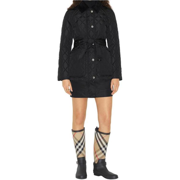 (Women) Burberry  Solid Black Single-Breasted Long Sleeve Jacket Coat. 80718431 圖 4