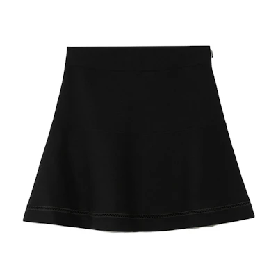 (Women) Burberry Solid Black Slim Fit Short Casual Skirt 80703631