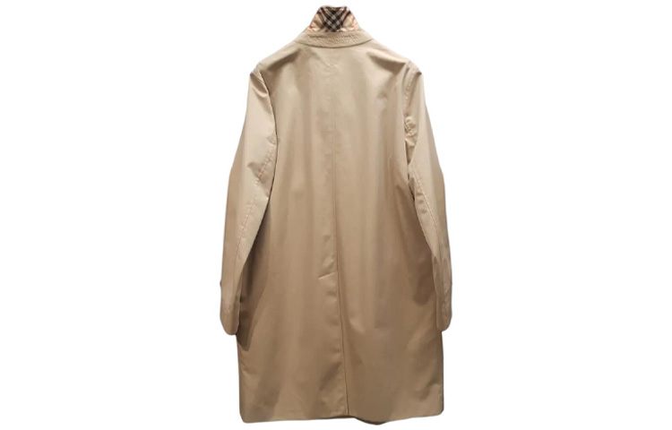 (Women) Burberry  Solid Color Button-Up Long Sleeve Trench Coat Khaki FW23 80677641 圖 3