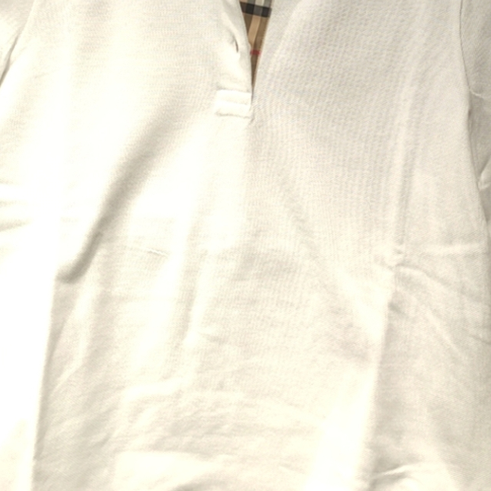 (Women) Burberry  Solid Color Button Straight-Cut Short-Sleeve Polo Shirt White 80669001 圖 8