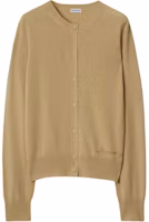 Order (Women) Burberry Solid Color Cashmere Cardigan Long Sleeve - Khaki. 80963361