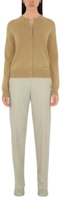 (Women) Burberry Solid Color Cashmere Cardigan Long Sleeve - Khaki. 80963361 Lookbook (Women) Burberry Solid Color Cashmere Cardigan Long Sleeve - Khaki. 80963361