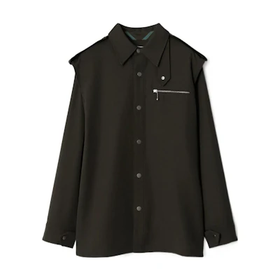 (Women) Burberry Solid Color Casual Long Sleeve Shirt Brown 80774721