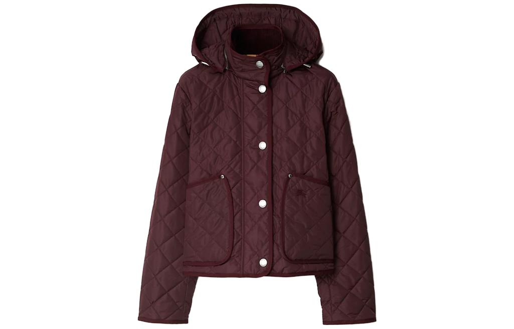 (Women) Burberry  Solid Color Casual Single-Breasted Jacket Dark Burgundy 80776621 圖 2