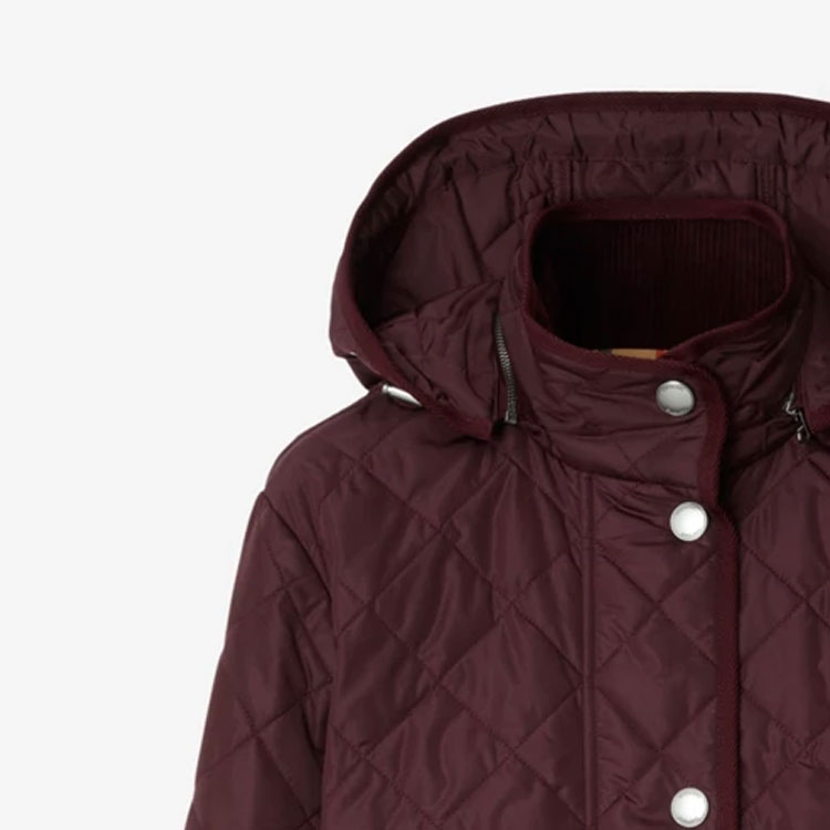 (Women) Burberry  Solid Color Casual Single-Breasted Jacket Dark Burgundy 80776621 圖 6