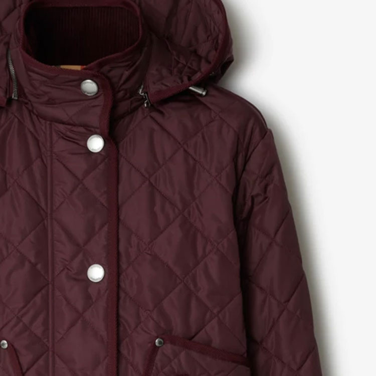 (Women) Burberry  Solid Color Casual Single-Breasted Jacket Dark Burgundy 80776621 圖 7