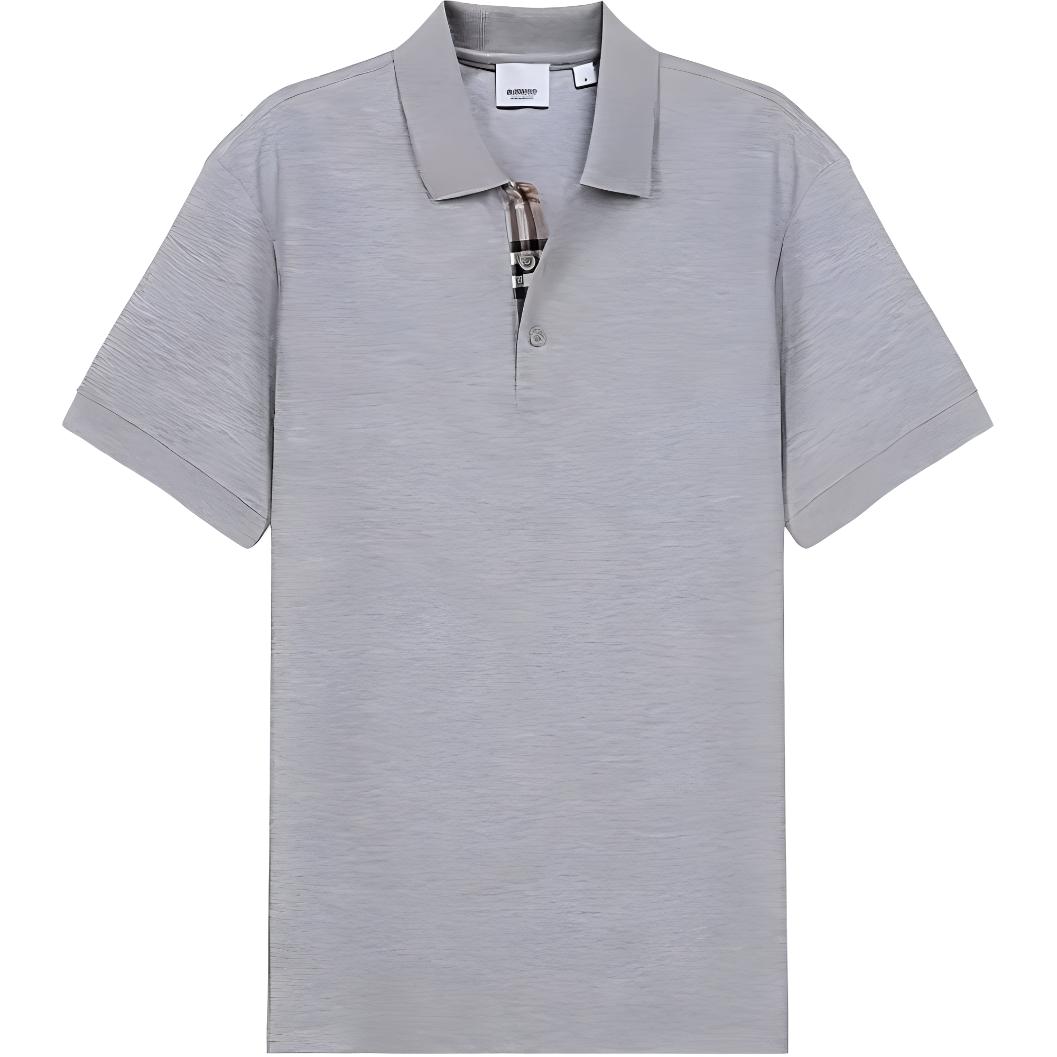 (Women) Burberry  Solid Color Casual Straight-Cut Polo Shirt - Gray. 8066901