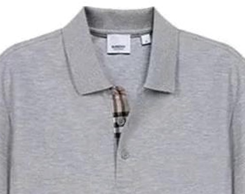 (W) Burberry Polo Casual Corte Recto Color Sólido - Gris. 8066901 Lookbook (W) Burberry Polo Casual Corte Recto Color Sólido - Gris. 8066901