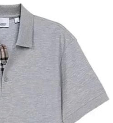 (W) Burberry Polo Casual Corte Recto Color Sólido - Gris. 8066901 Sizing (W) Burberry Polo Casual Corte Recto Color Sólido - Gris. 8066901
