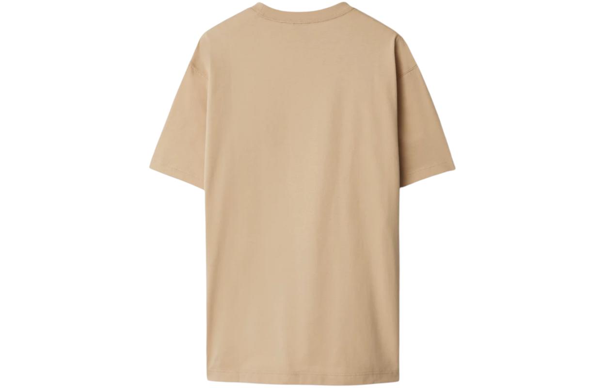 Lookbook (W) Burberry Kaos Crewneck Solid Color Check Kuning Coklat Lembut SS24. 80851101