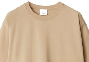 (W) Burberry Kaos Crewneck Solid Color Check Kuning Coklat Lembut SS24. 80851101 Details for (W) Burberry Kaos Crewneck Solid Color Check Kuning Coklat Lembut SS24. 80851101