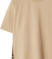 (W) Burberry Kaos Crewneck Solid Color Check Kuning Coklat Lembut SS24. 80851101 Sizing (W) Burberry Kaos Crewneck Solid Color Check Kuning Coklat Lembut SS24. 80851101