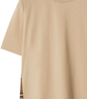 (W) Burberry T-Shirt Kuning Coklat Lembut Corak Kotak Leher Bulat SS24. 80851101 Sizing (W) Burberry T-Shirt Kuning Coklat Lembut Corak Kotak Leher Bulat SS24. 80851101