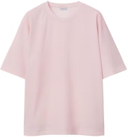(Women) Burberry Solid Color Crew Neck T-Shirt Light Pink FW23 Relaxed Fit Tee. 80835991 (Women) Burberry Solid Color Crew Neck T-Shirt Light Pink FW23 Relaxed Fit Tee. 80835991