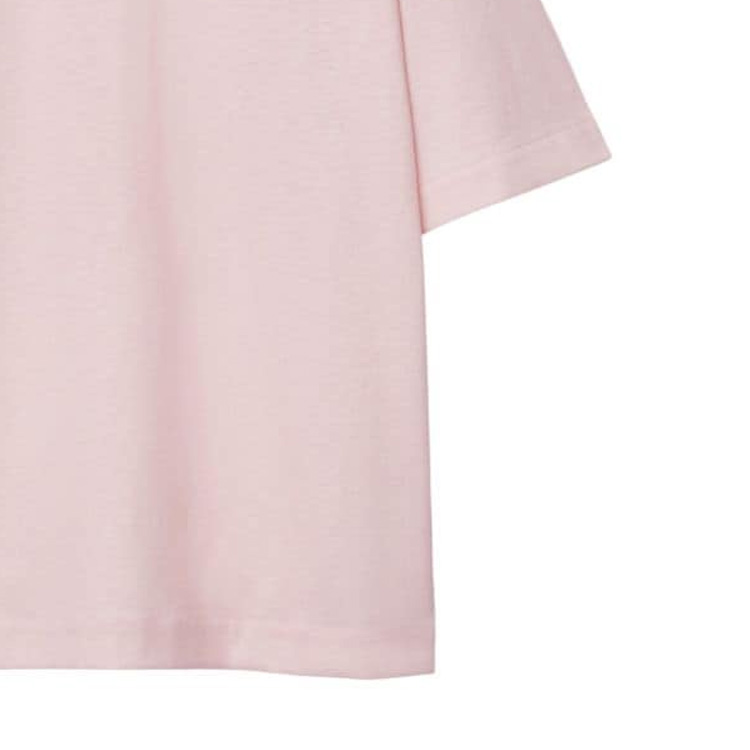 Cheap (W) Burberry Kaos Oblong Warna Solid Leher Bulat Pink Muda FW23 Relaxed Fit. 80835991